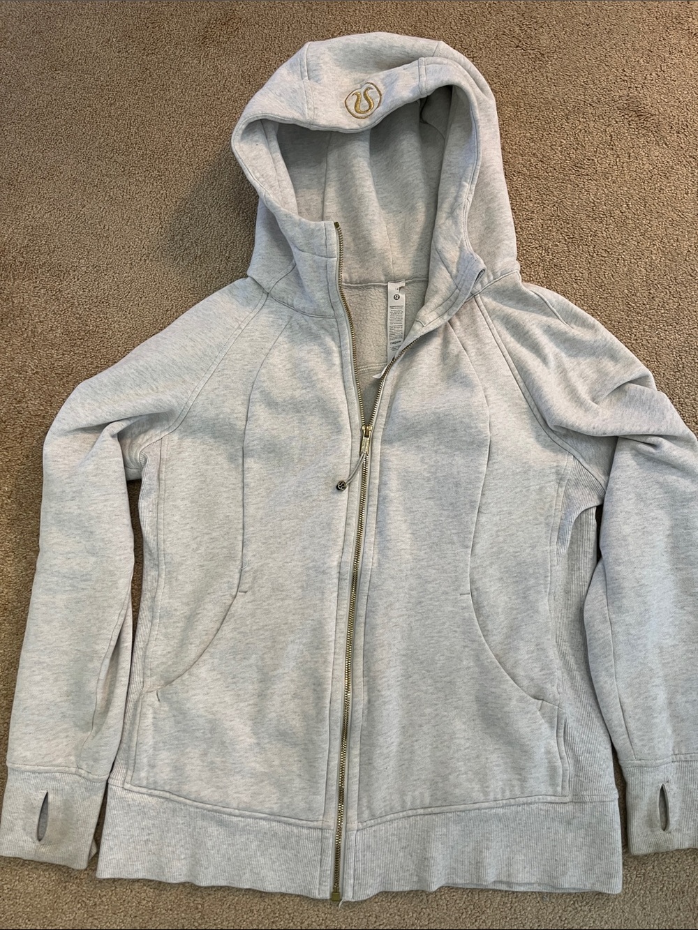 lululemon athletica Light Gray Zip-Up Bomber Hoodie - Picture 4 of 5